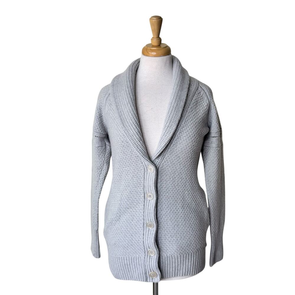 BANANA REPUBLIC Todd & Duncan Cashmere Shawl Cardigan Gray 100% Cashmere Size XS